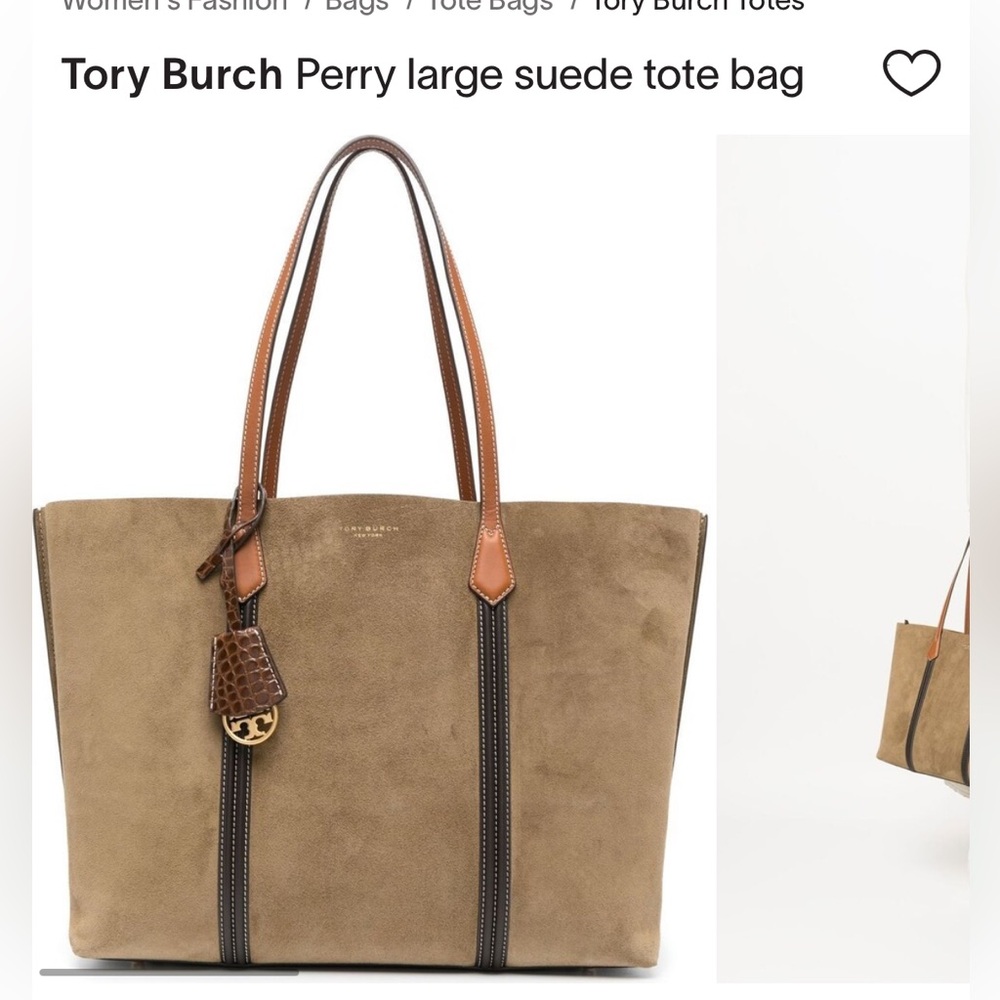 Tory Burch Perry Suede Triple-Compartment Tote Bag